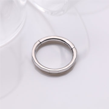 Detail View 1 of Implant Grade Titanium Rigid Rectangle Faceted Clicker Hoop Ring